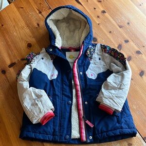 Mini Boden, Unicorn Fleece-Lined Jacket, Size 4-5Y